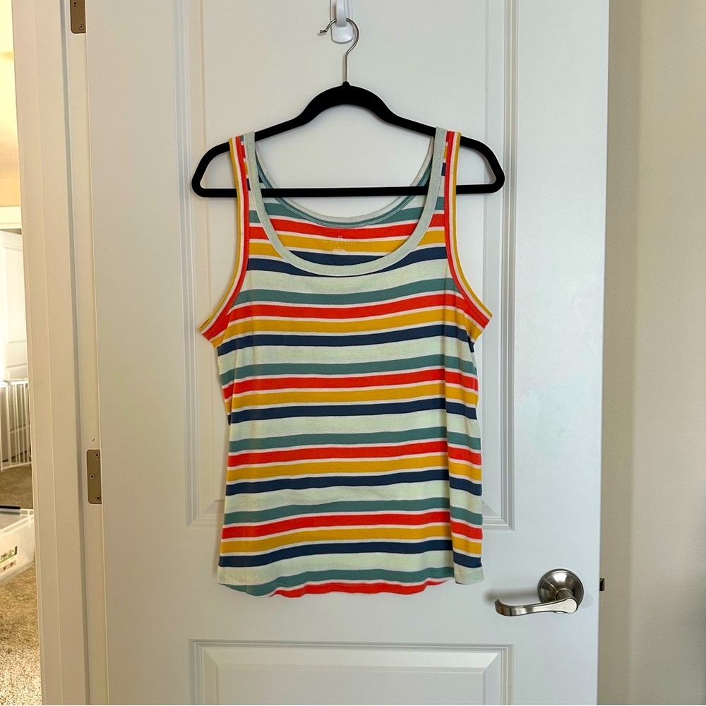 Caslon- 100% cotton striped tank, size xl